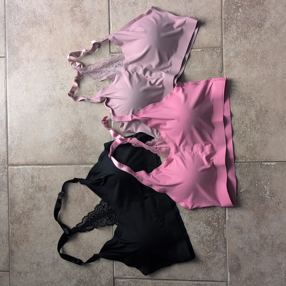 Bundle of Three Cute Bras With Removable Pads